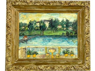 SIGNED IMPRESSIONIST LANDSCAPE OIL PAINTING 18"