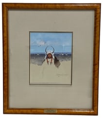 MICHAEL COLEMAN NATIVE AMERICAN PAINTING 16.5"