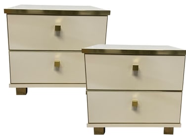 DALVERA ITALIAN LACQUER & BRASS NIGHTSTANDS