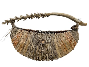LARGE HANDCRAFTED ORGANIC WOVEN BASKET