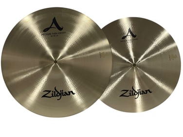 2 ZILDJIAN A SERIES MEDIUM CRASH CYMBALS 18",16"