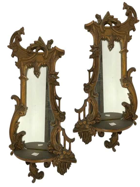 ANTIQUE VICTORIAN ROCOCO REVIVAL WALL MIRRORS 31" (1 of 9)