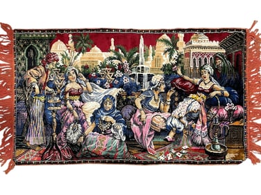 VINTAGE ARABIAN NIGHTS TAPESTRY WALL HANGING 40"