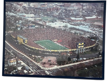 AERIAL PHOTO UNIVERSITY OF MICHIGAN STADIUM 24.5"