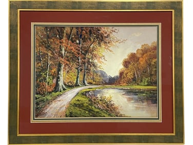 SIGNED COOLEY LANDSCAPE OIL PAINTING 36"