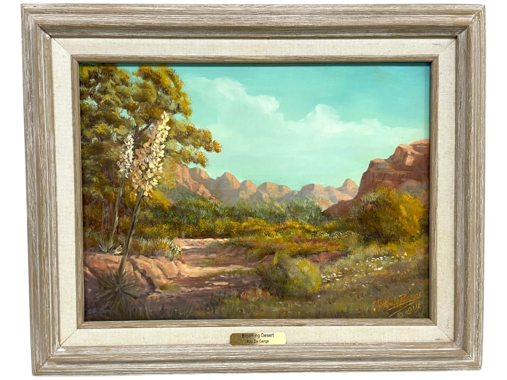 RAY DE GERGE BLOOMING DESERT OIL PAINTING 22" (1 of 5)