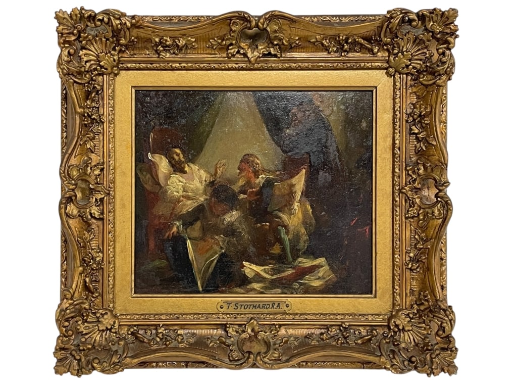 ATTRIBUTED TO THOMAS STOTHARD OIL PAINTING 12" (1 of 6)