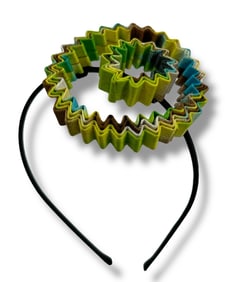 WHIMSICAL RUFFLED FABRIC SPIRAL HEADBAND - 6"