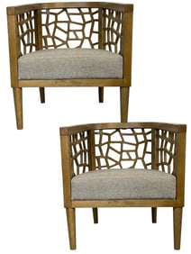 PAIR OF INK+IVY CRACKLE AM CHAIRS