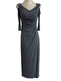 R&M RICHARDS PETITE DRAPED EVENING DRESS 4P