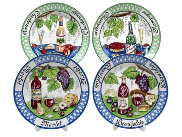4 GODINGER & CO. WINE AND CHEESE DESSERT PLATES
