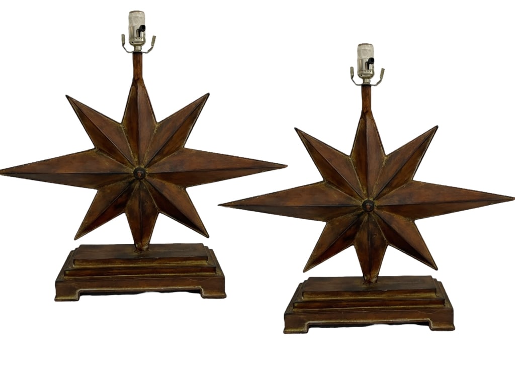 PAIR OF STARBURST TABLE LAMPS 23" (1 of 6)