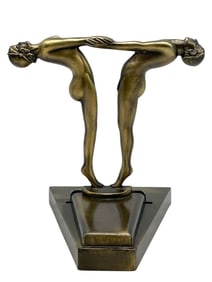 ART DECO STYLE BRONZE SCULPTURE OF TWO FIGURES