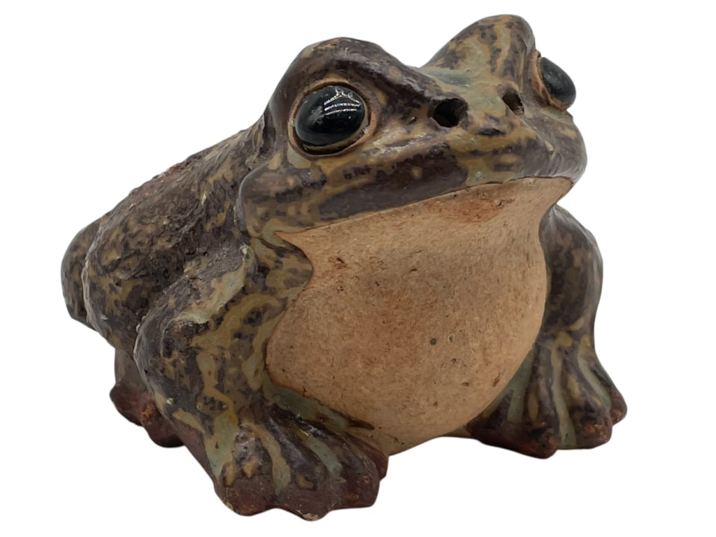 POTTERY FROG FIGURINE W REALISTIC DETAILING 3.5" (1 of 8)