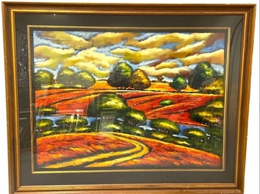 AUTOGRAPHED SIGNED SERGEY CHEREP OIL PAINTING 68"