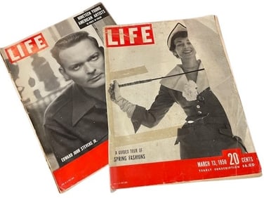 LOT OF 2 LIFE MAGAZINE MAGS MARCH 1950 FASHION ART