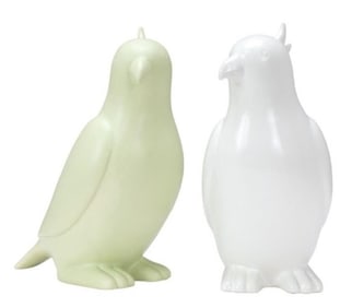 PR RAJAH CERAMIC PASTEL COCKATIEL BIRD STATUES 12"