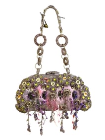 VINTAGE MARY FRANCEES EVENING BAG W FLORAL MOTIF