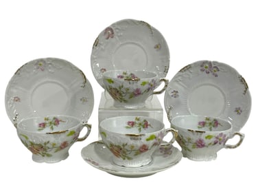 4 WEIMAR GERMANY TEACUPS AND SAUCERS