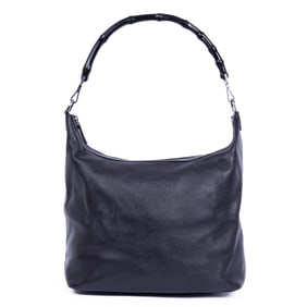 GUCCI VINTAGE BAMBOO HOBO SMOOTH LEATHER BAG