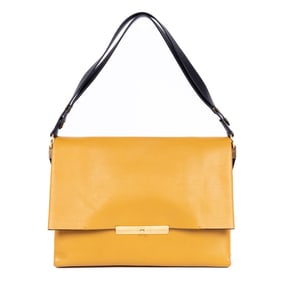 CELINE BLADE FLAP BEIGE BOX LEATHER HANDBAG