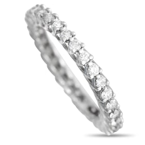 14K WHITE GOLD 0.80CT DIAMOND ETERNITY BAND RING sz 7