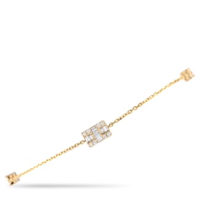 14K YELLOW GOLD 0.20CT DIAMOND STATION BRACELET