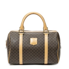 CELINE VINTAGE SMALL BOSTON MACADAM CANVAS BAG