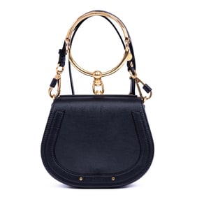 CHLOE NILE BLACK CALFSKIN LEATHER SHOULDER BAG