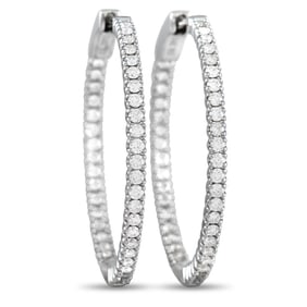 14K GOLD 0.98CT DIAMOND INSIDE-OUT HOOP EARRINGS