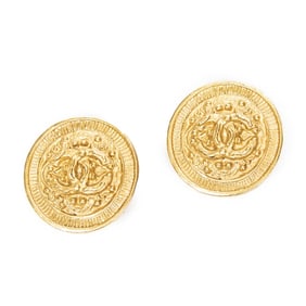CHANEL CC MEDALLION CLIP ON EARRINGS