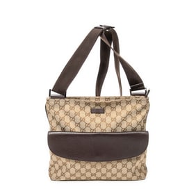 GUCCI CROSSBODY BROWN CANVAS SHOULDER BAG