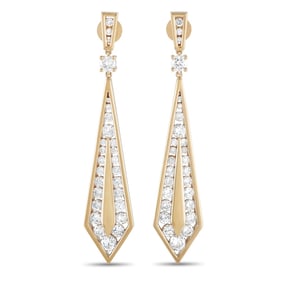 18K YELLOW GOLD 3.55CT DIAMOND GEOMETRIC EARRINGS