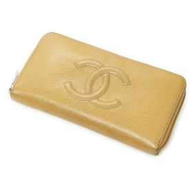 CHANEL ZIP WALLET CAVIAR LEATHER TAN WALLET