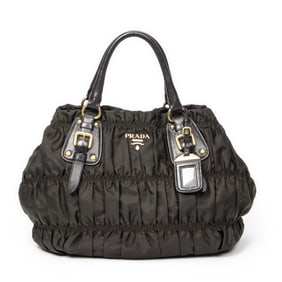 PRADA CONVERTIBLE PLEATED TESSUTO GAUFRE BAG