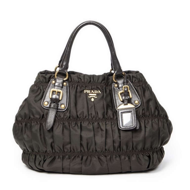 PRADA CONVERTIBLE PLEATED TESSUTO GAUFRE BAG (1 of 11)