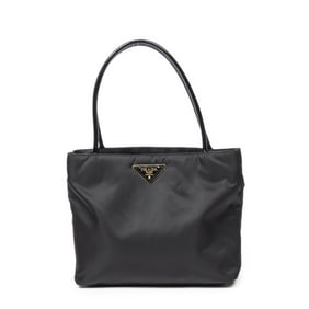 PRADA SQUARE TOTE BLACK NYLON CANVAS BAG