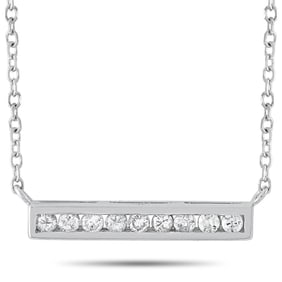 14K WHITE GOLD 0.10CT DIAMOND PENDANT NECKLACE