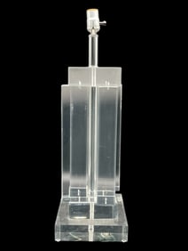 MODERNIST LUCITE TABLE LAMP 25"