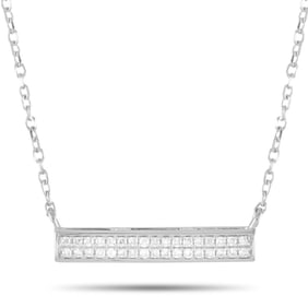 14K WHITE GOLD 0.10CT DIAMOND PENDANT NECKLACE
