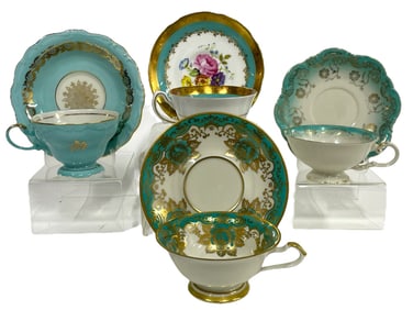LOT OF 4 ASSORTED VINTAGE TEACUPS AND SAUCERS