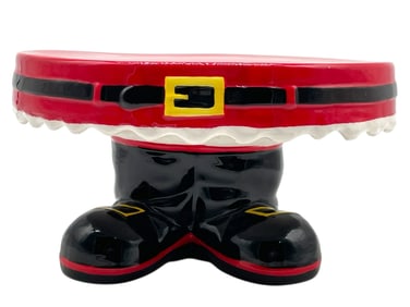 SANTA CLAUS BELT AND BOOTS HOLIDAY CAKE STAND