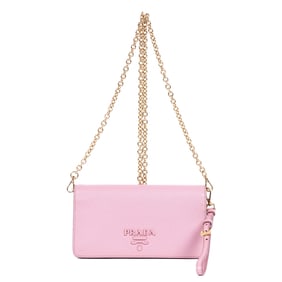 PRADA WALLET ON CHAIN PINK SAFFIANO LUX BAG