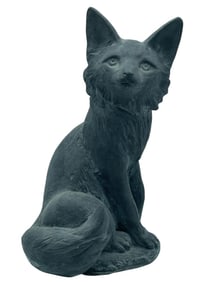 SEATED FOX GARDEN STATUE 12"