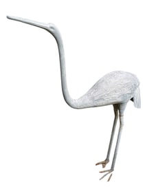 COASTAL METAL CRANE GARDEN SCULPTURE 47"