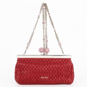 MIU MIU VALENTINES DAY CAPSULE RED NAPPA CLUTCH
