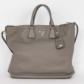 PRADA CLASSIC LRG SHOPPING TOTE VITELLO DAINO BAG