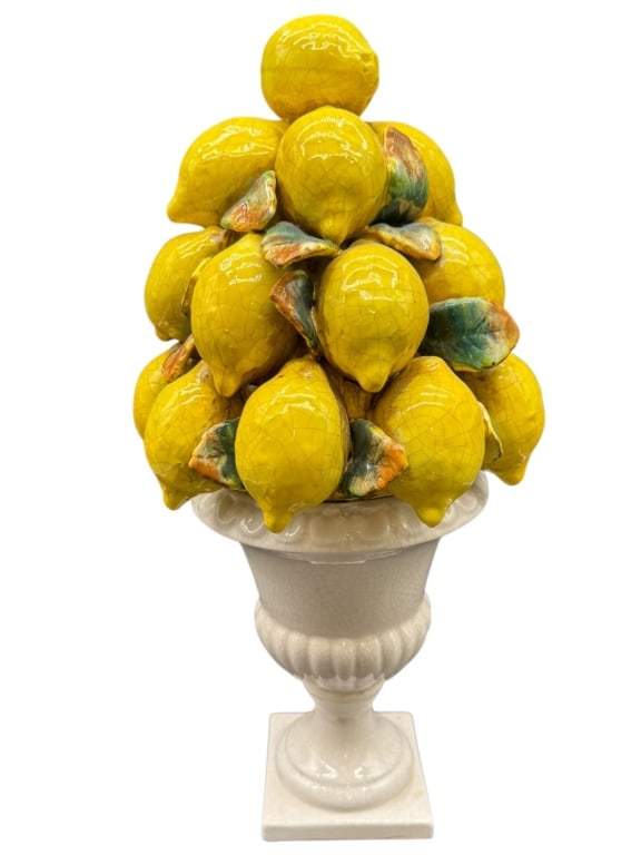 CERAMIC LEMON TOPIARY IN CLASSICAL URN FORM (1 of 3)
