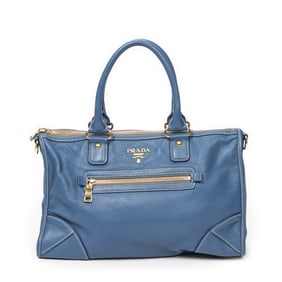PRADA 2-WAY ZIP TOTE VITELLO DAINO HANDBAG