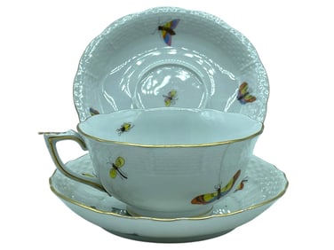 HEREND ROTHSCHILD TEACUP AND SAUCERS